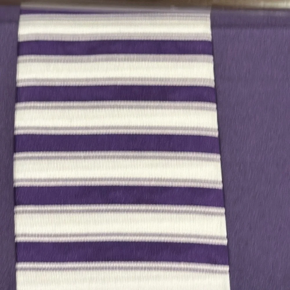 Traditional At Home 4 pc Twin Sheet Set Purple Passion and white stripes.